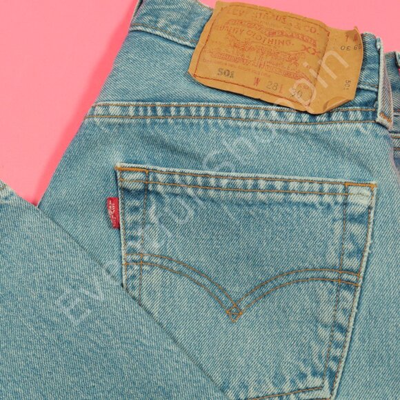 Vintage Levis 501 Jeans Womens 28 Blue Original Straight Denim 90s - Picture 1 of 8